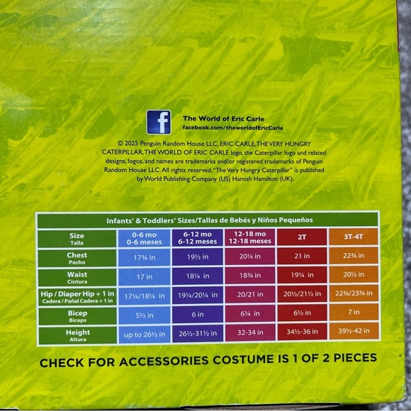 The Very Hungry Caterpillar - Child Costume 12-18 Months New With Tags! - Picture 6 of 7